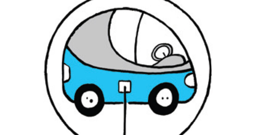 Illustration eines E-Fahrzeugs