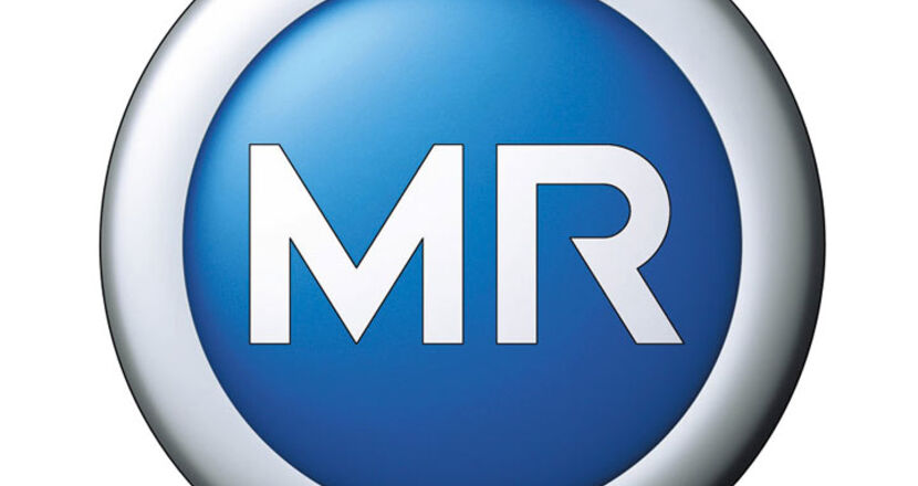 blauer Kreis mit MR in der Mitte 