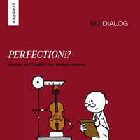 dunkelrotes Cover des ROI DIAOLG Magazin mit Illustration eines Mannes und einer Geige