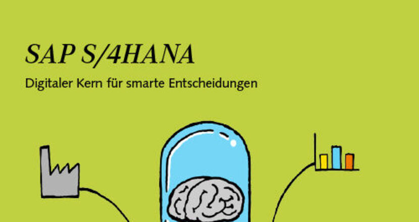 Gruenes Cover des ROI DIALOG Magazin mit Illustration