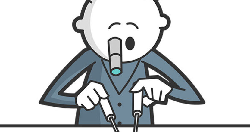 Illustration eines Mannes bei arbeiten