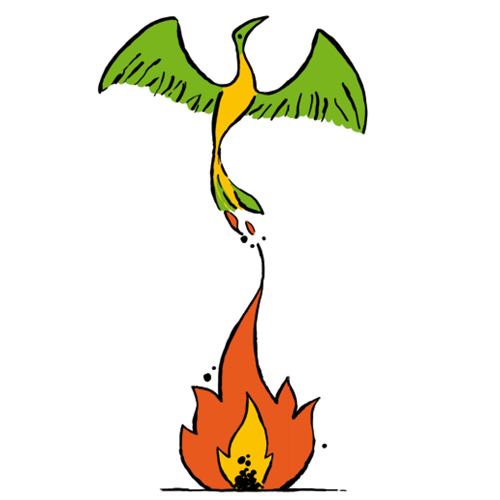 Illustration von Phoenix aus dem Feuer