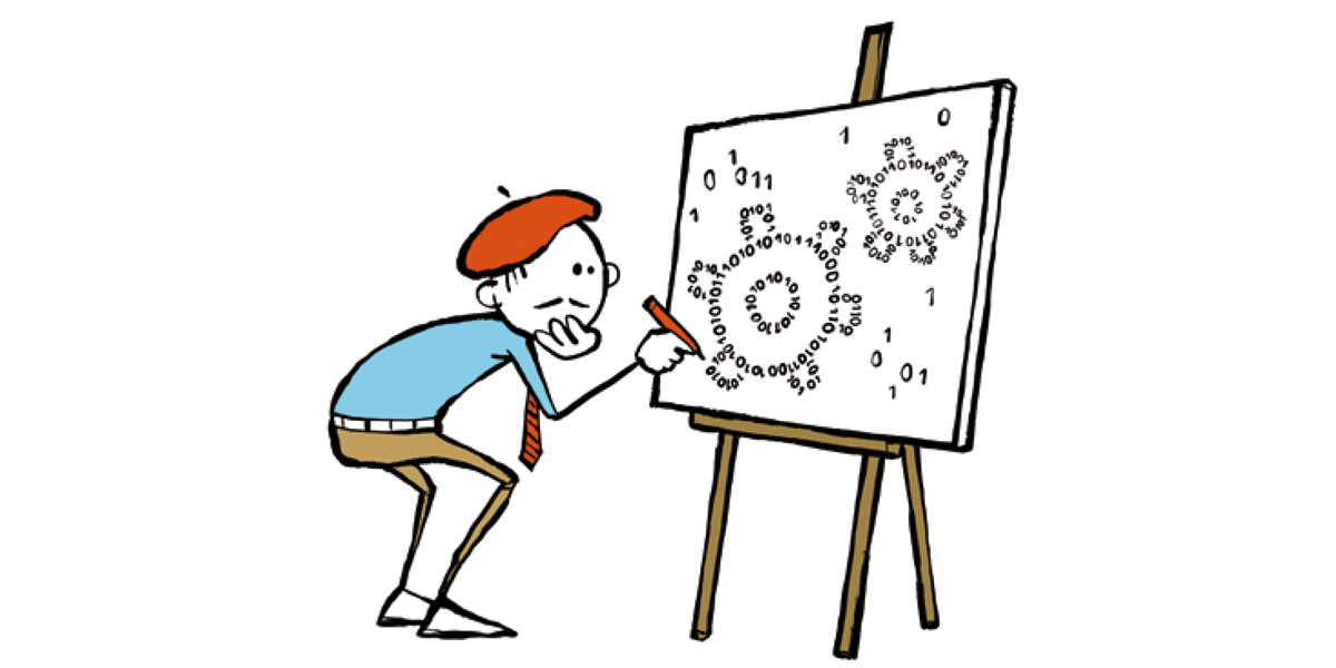 Illustration von Kuenstler und Staffelei