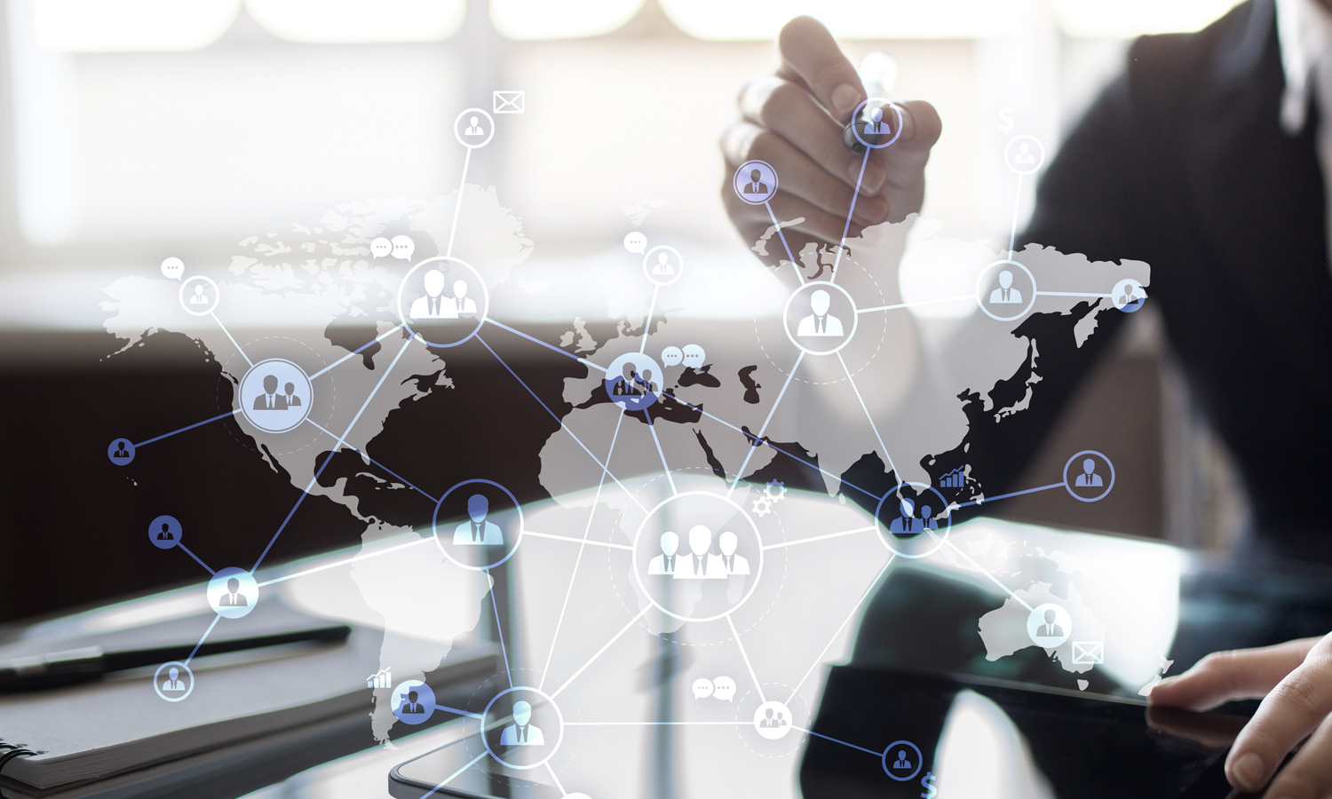 ROI Global Footprint Vernetzte Weltkarte
